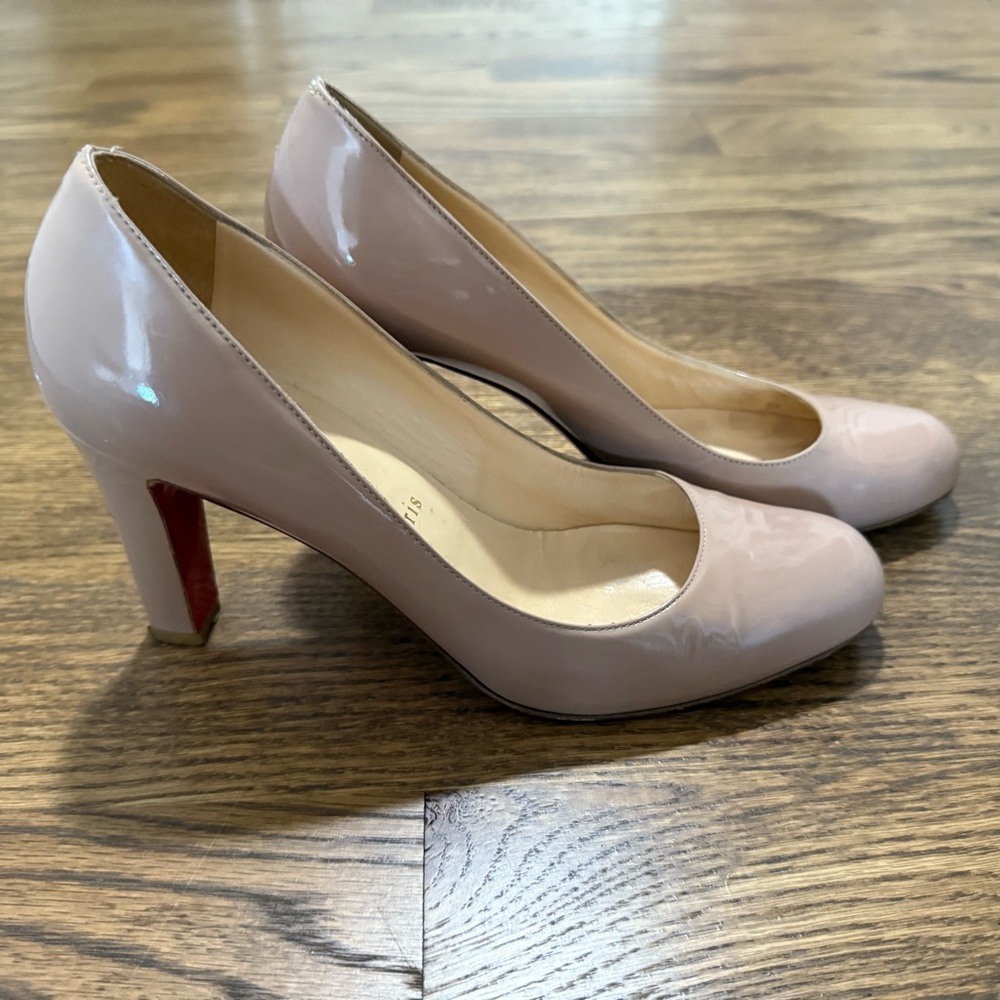 Christian Loubotin Cadrilla 90 Tan Patent Leather